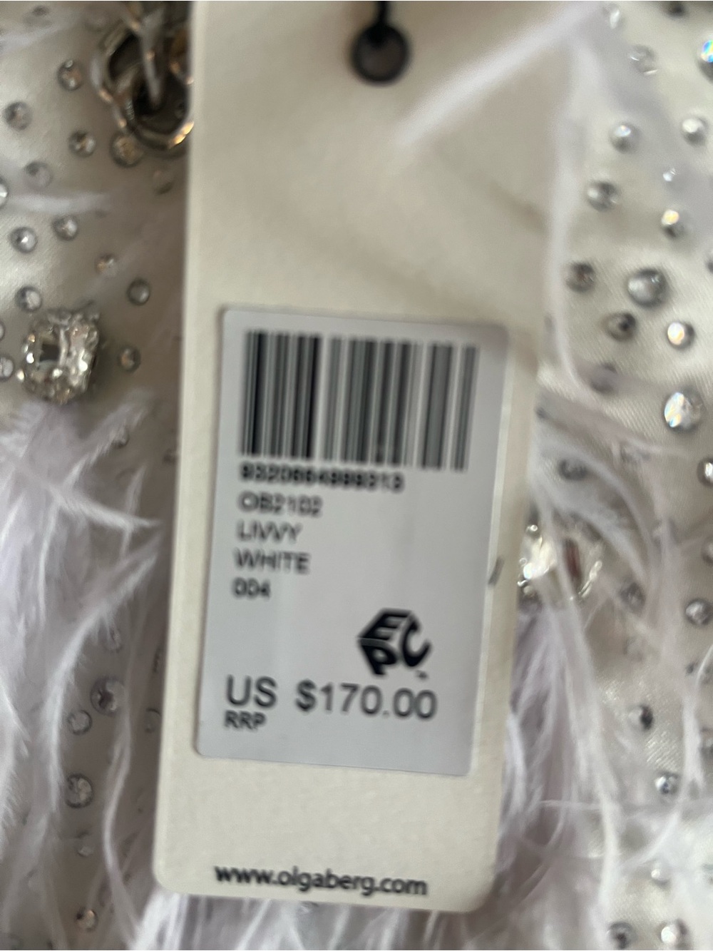 Olga Berg White Livvy Feather bag - Picture 3 of 4
